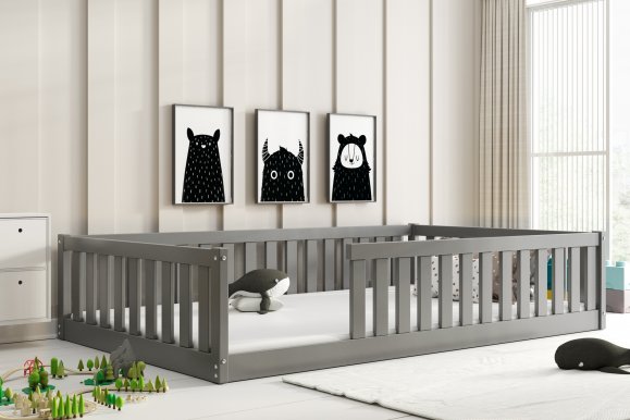 Montessori Bed with mattress 120x200 Graphite