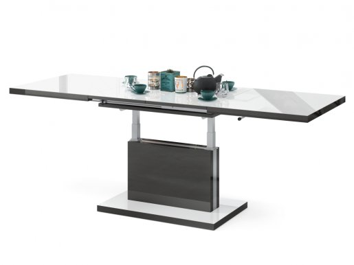 ASTON- 70 sz Extendable table transformer (white gloss/anthracite gloss)