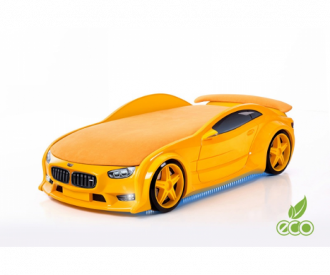NEO/ Beta 3D Gulta auto bērniem ar matraci (dzeltens)