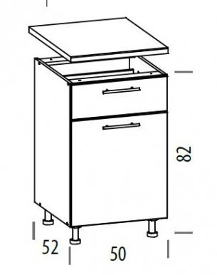 TIFANY T18/D50S1 L/P Base cabinet