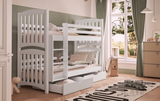 SERAFIN Bunk bed with mattress 180x80 White