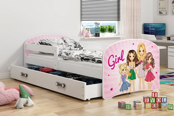 Luki 1 Bed with mattress 160x80 white