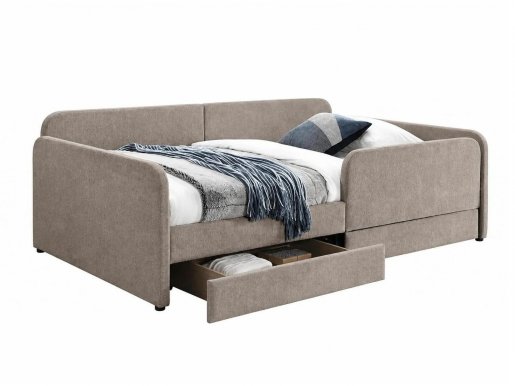 30130, 120x200,Bett mit 2 Schubladen,Dunkelbeige