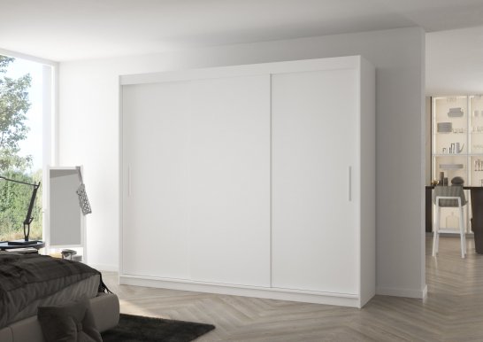 Antos 250 White mat Wardrobe with sliding doors