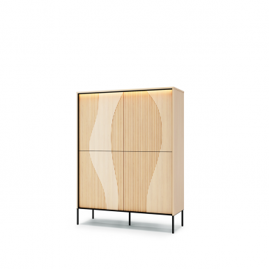 Flow FW-02 Kumode ar apgaismojumu,Ozols vicenza balināts/melns