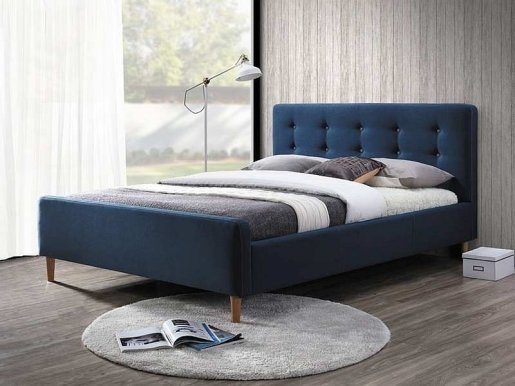 Pinko GR 160 dark blue Bed with wooden frame