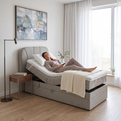 Kingly Box springs 90x200+Top H8 Gulta ar elektrisko mehānismu,matraci un virsmatraci