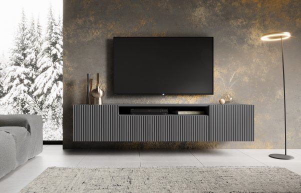 NOE G RTV 200 cm TV sienas skapis,Grafīts matēts