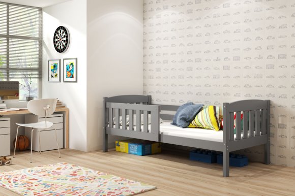 Cubus Bērnu gulta ar matraci 160x80 grafīts (Bez veļas kastes)