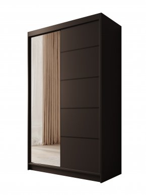 SW-CAS-120 cm - BB Schwebetürenschrank mit Spiegel,Schwarz matt