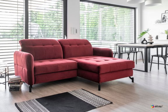 Lore- 73 Corner sofa Right Riviera 59 bordo