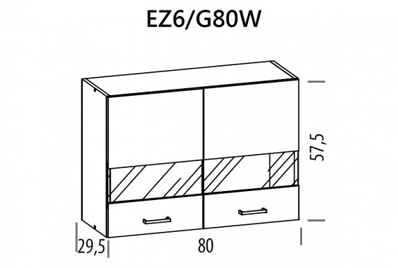Eliza EZ6/G80W 80 cm Wall cabinet