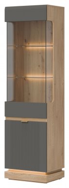 MILTON-ML 05 L/R Vitrīna,Cremona torro oak/grey matt