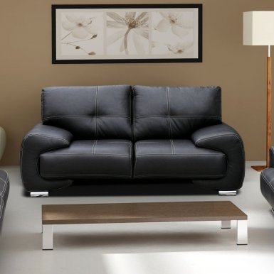 OM-GA III 3-vietīgais dīvāns (melna eko āda D8)