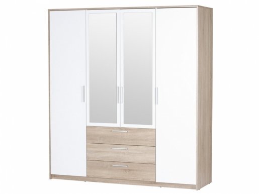 Milo 02 Wardrobe 4-door with 3-drawers