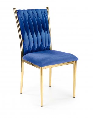 K436 Krēsls tumši zils/zelts