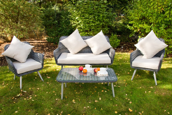 MODESTO Garden furniture set Table + sofa + 2 chairs