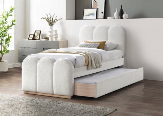 29061,double Bed with a pull-out mattress drawer,cream