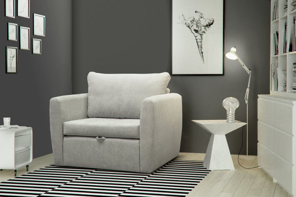 Bela 1 Sofa-bed (Light grey fabric Alfa 17)