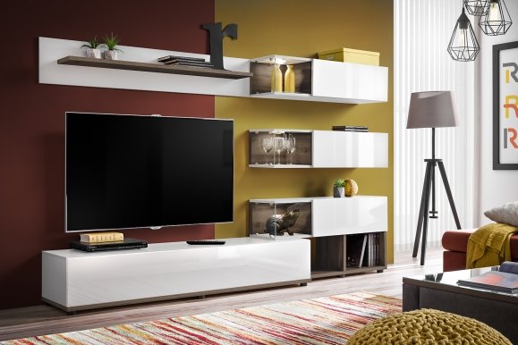 SILK +LED Set Perla elm/white gloss