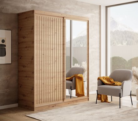 SW-DEL A 160 cm Sliding wardrobe with mirror,Artisan