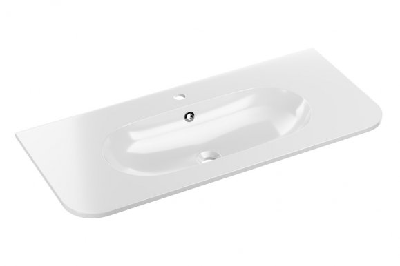 Ovalia Pure white gloss um 100-46 Waschbecken 100cm