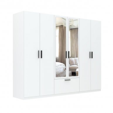 INTERLIT SZF 6D1S LUS Шкаф с зеркалом,6 дверцами и 1 ящиком,белый матовый