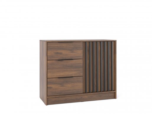 NELLY KOM K2 Chest of drawers (nut/black lamella)