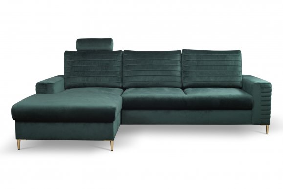 COLLIN Corner sofa (Velluto Jungle green 27)