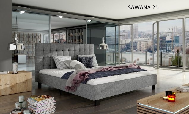 MAU_02 (SAWANA 21) 160x200 Двуспальная кровать с основанием для матраса Серый