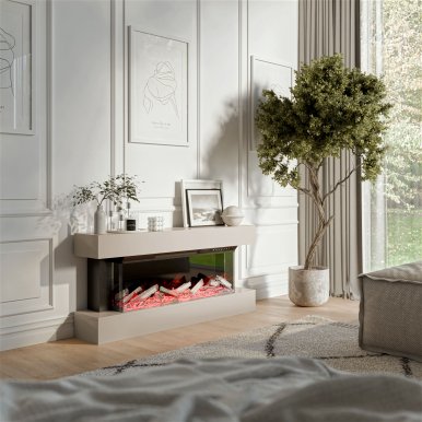 CAMIN MODERN 1 RTV cashmere + kamin TV Skapis