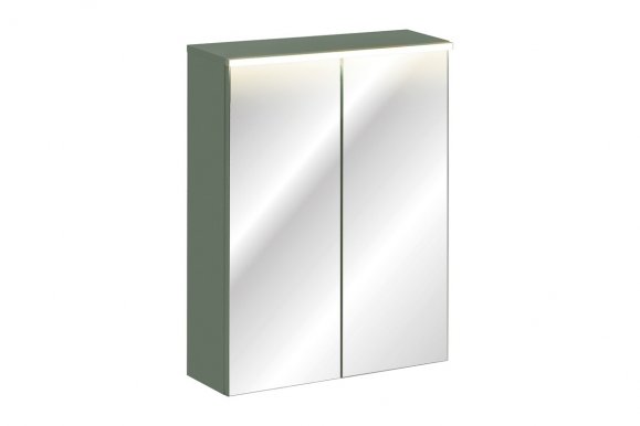 Sombra green 84-60-2D Зеркальный шкаф 60см с 2 дверцами и LED освещением