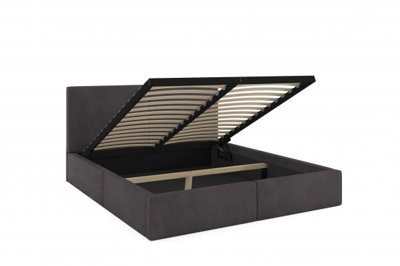 Hilton 140x200 Bett mit Bettzeugkasten (graphite)