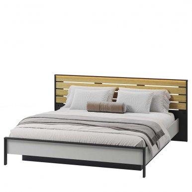 GRIS GS-02(180) 180x200 Двуспальная кровать с ящиком для белья и освещением