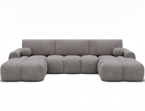 CO-VIA Universal Ecksofa U-Form (Modullo 03 Grau velour)