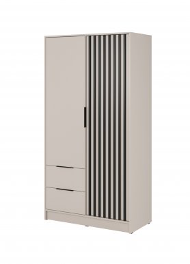 NELLY 2D Kleiderschrank (cashmere/black lamellas)