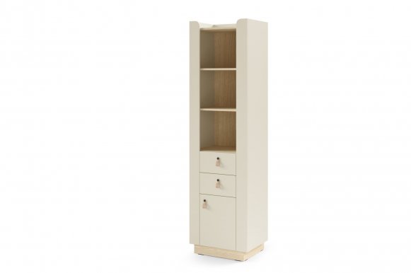 Solerno SA15 L/R Macadamia Schrank mit Regalen,2 Schubladen und 1 Tür