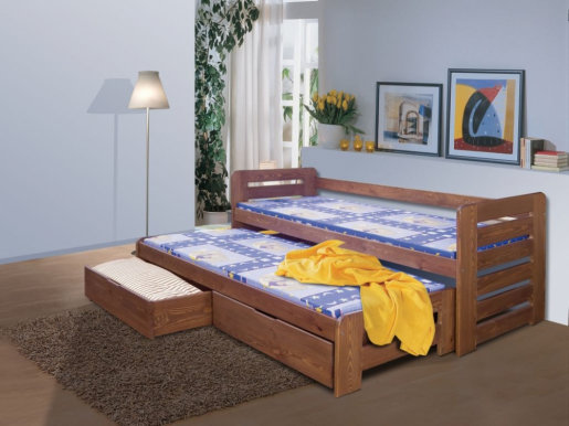 TOMASZ Bērnu gulta ar diviem matračiem Ozols