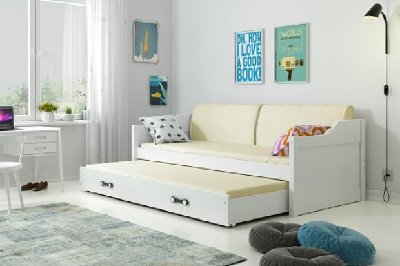 David II 190x80 Twin bed with mattress white