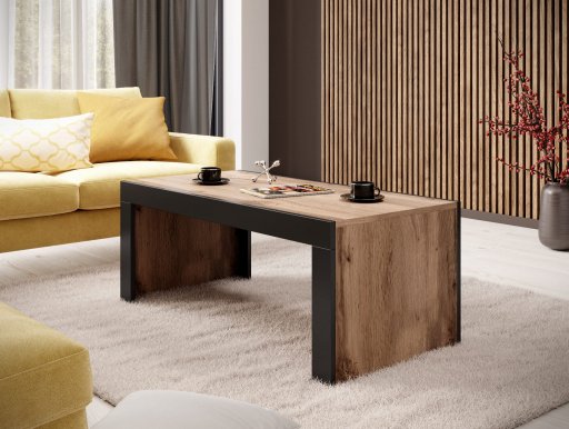 MILA-120 Coffee table (oak votan/black mat)