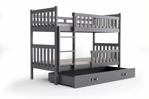 Cubus 2 Двухъярусная кровать с матрасами 200x90 графит