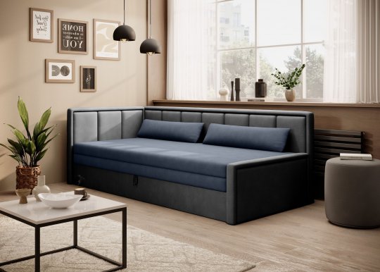 SO-FUL Sofabed Poco 40/Poco 04 navy blue/grey