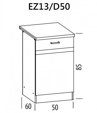 Eliza EZ13/D50 L/P 50 cm Base cabinet
