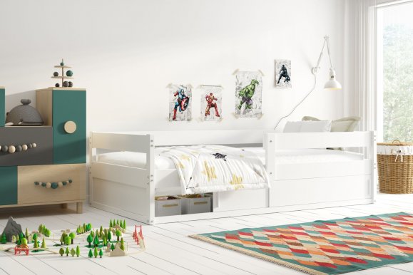 Hugo- Кровать детская с матрасом 160x80 белый