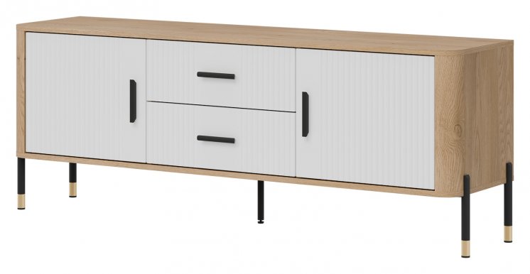 DAN-DT 01 Cremona Torro ozols/balts matēts TV Skapis