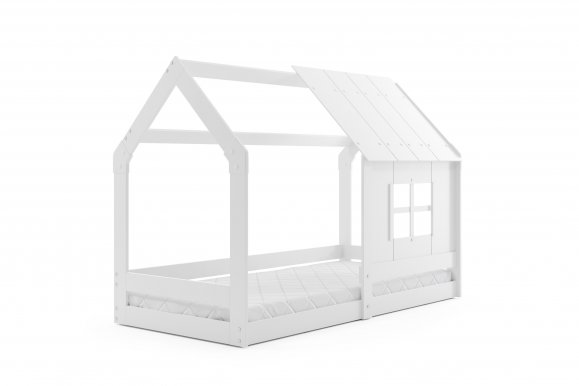 HOUSE- WITH A WINDOW Bērnu gulta ar matraci 160x80,balts