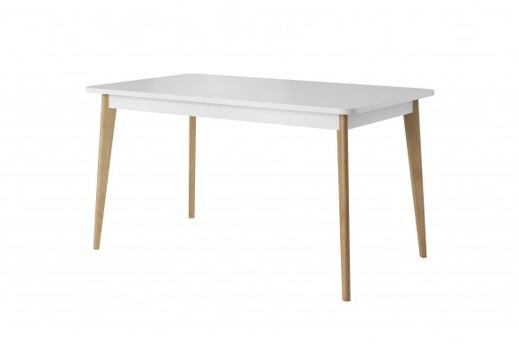 Nordi PST140 Extendable dining table White mat/oak riviera