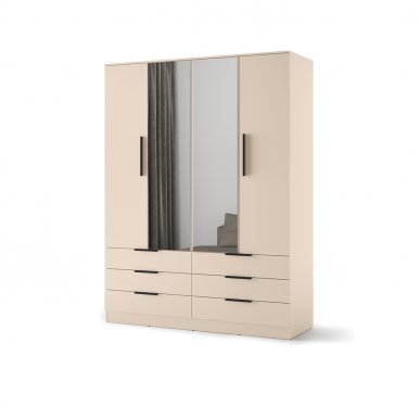 AVERA AV-01 Kleiderschrank mit 6 Türen und 6 Schubladen,Wüstensand