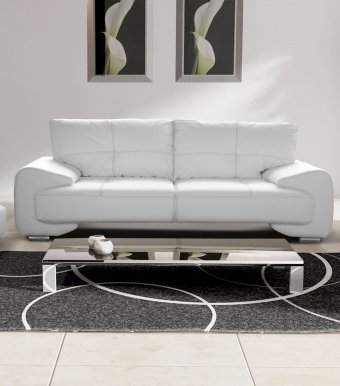 OM-GA III 3-vietīgais dīvāns (balta eko āda D 511)