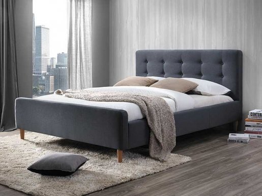 Pinko SZ 160 grey Bed with wooden frame